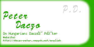 peter daczo business card